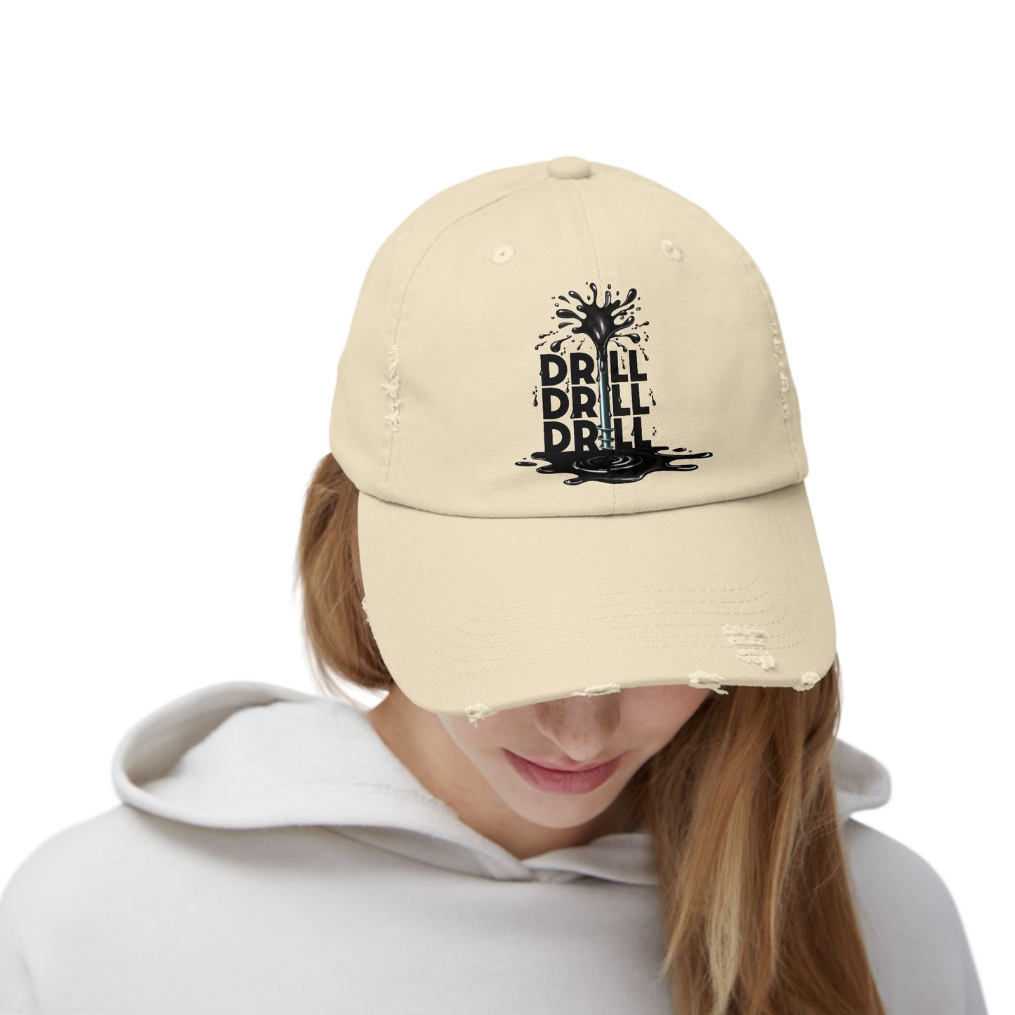 Drill Drill Drill Distressed Cap