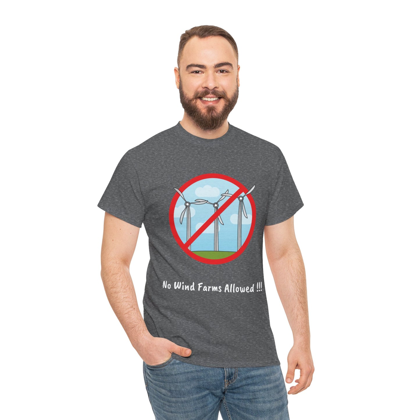 Unisex Heavy Cotton Tee - No Wind Farms Allowed !!!