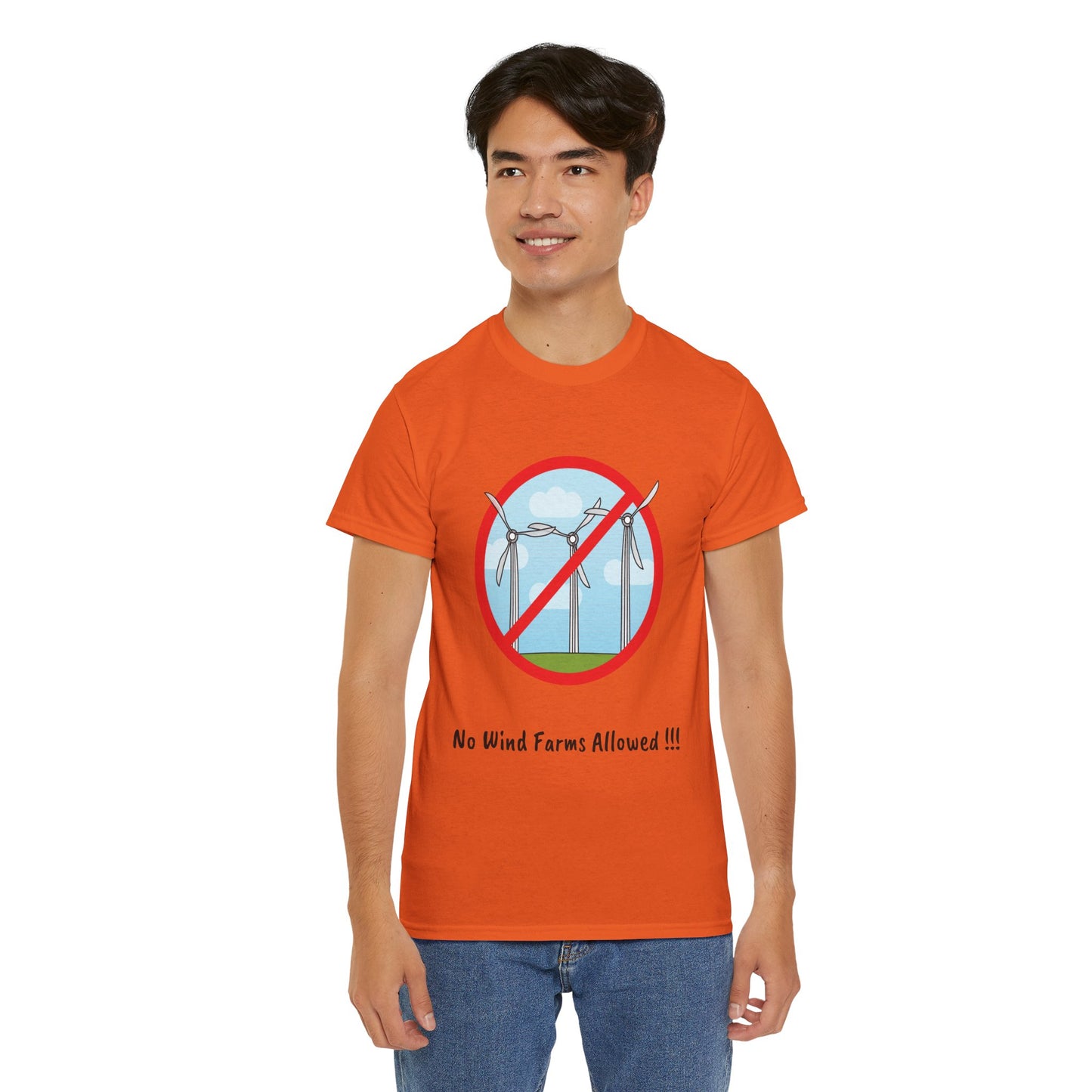 Unisex Heavy Cotton Tee - No Wind Farms Allowed !!!