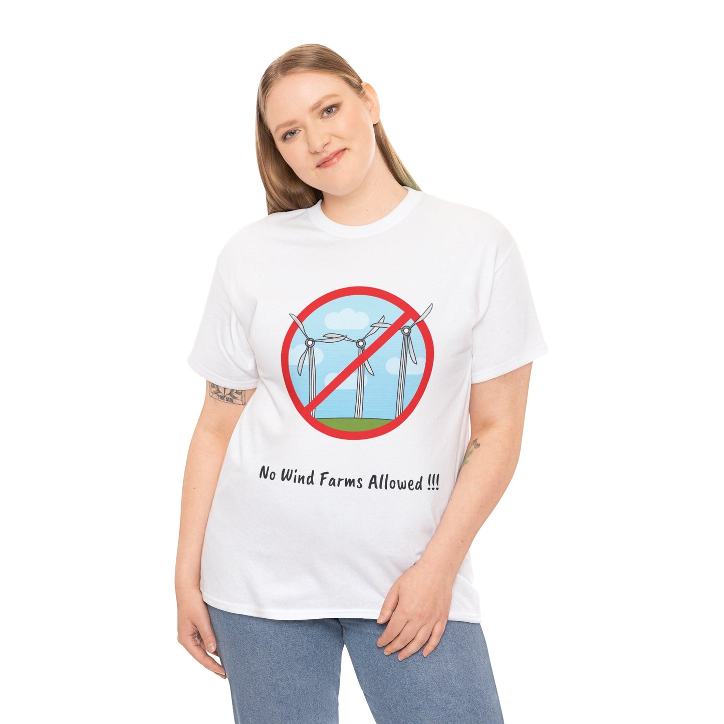 Unisex Heavy Cotton Tee - No Wind Farms Allowed !!!