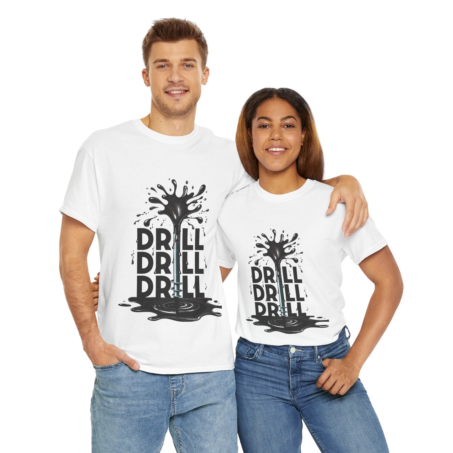 Unisex Heavy Cotton Tee - Drill Drill Drill