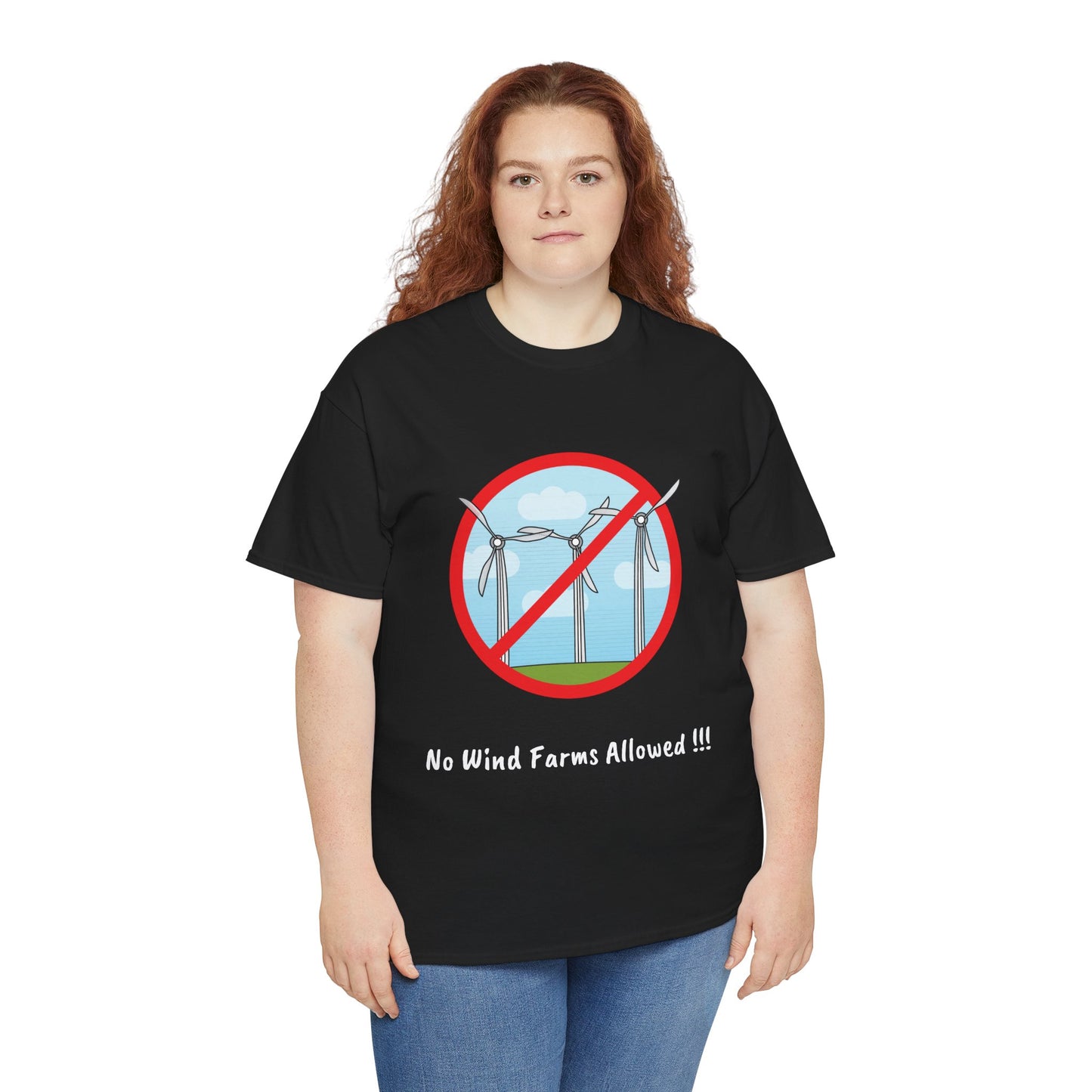 Unisex Heavy Cotton Tee - No Wind Farms Allowed !!!