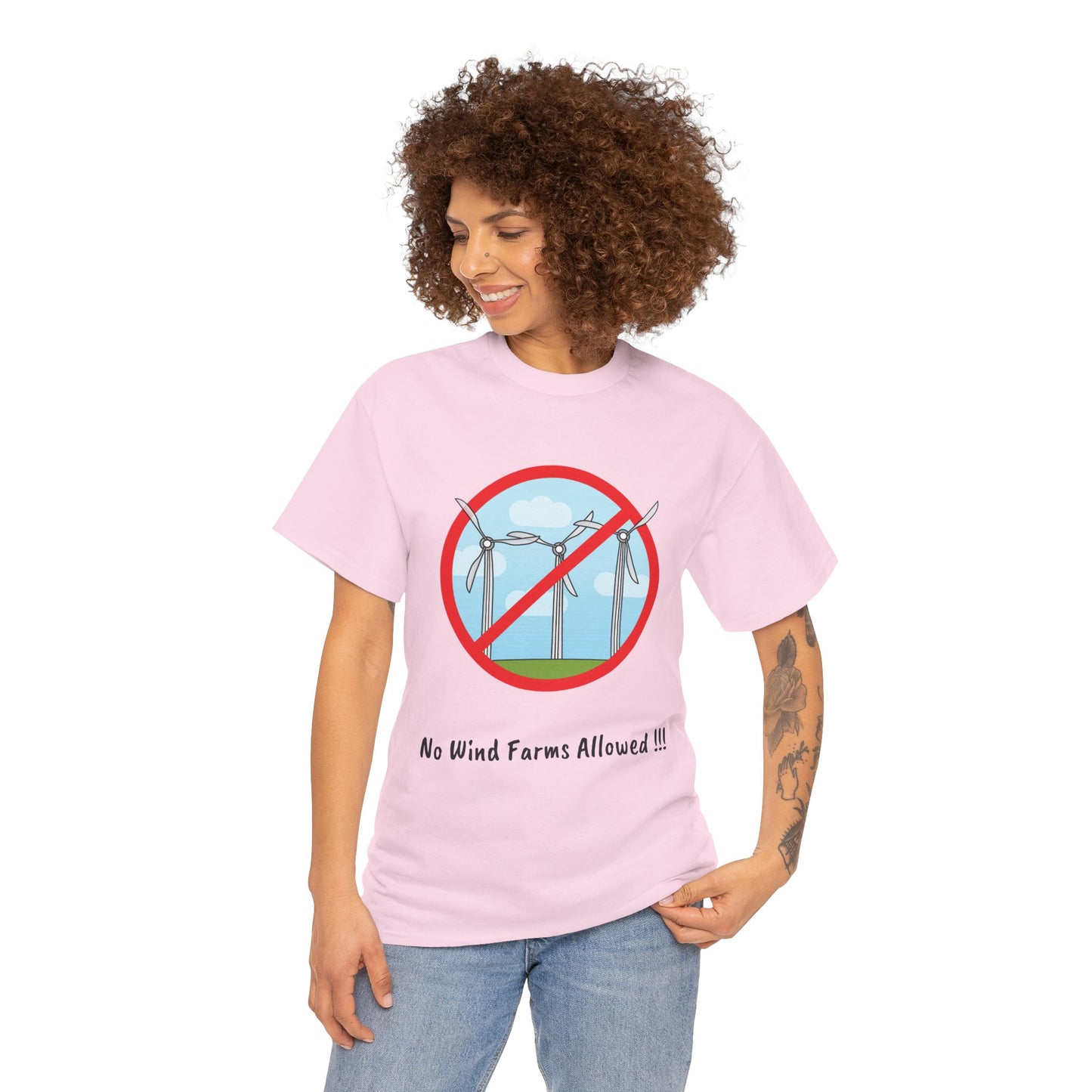 Unisex Heavy Cotton Tee - No Wind Farms Allowed !!!