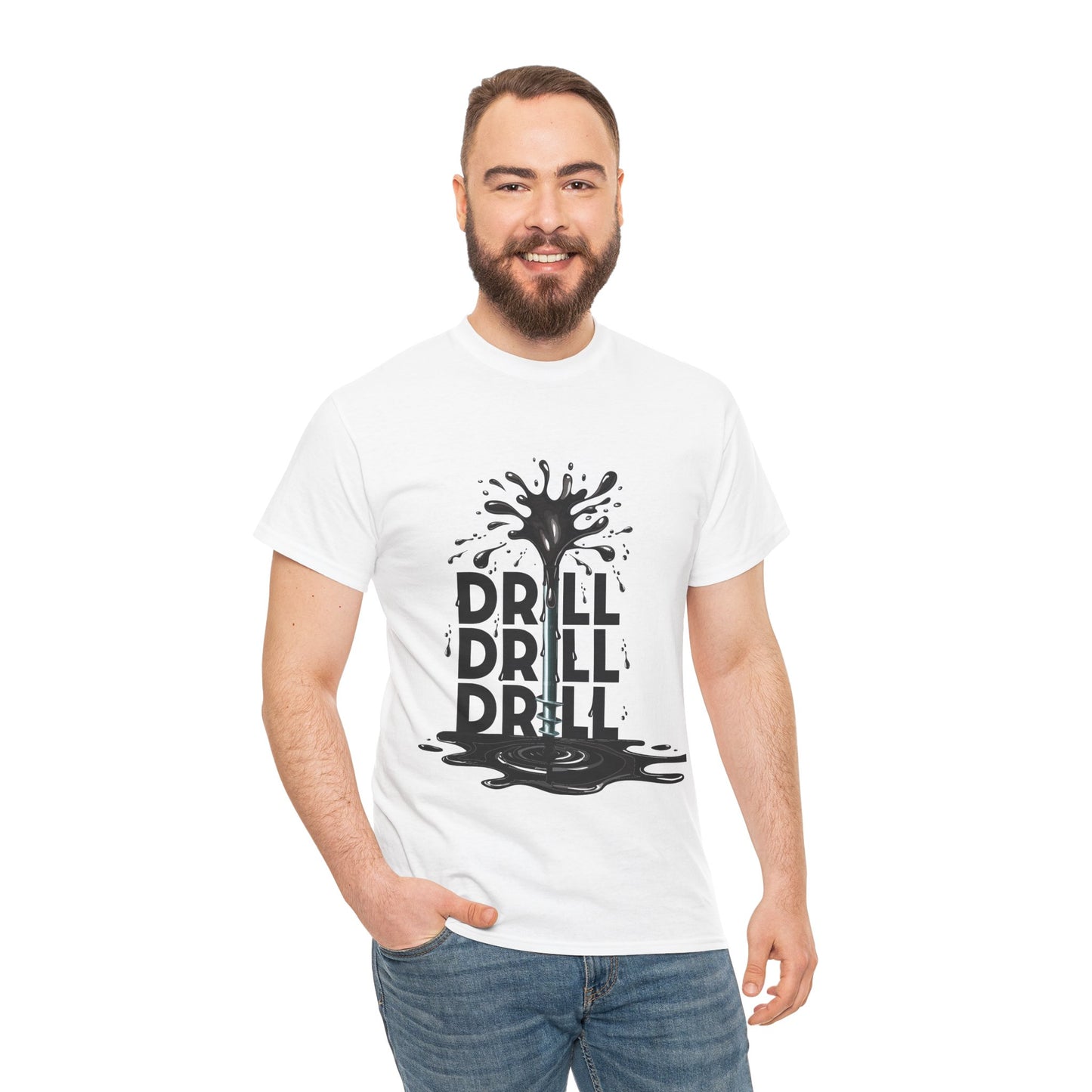 Unisex Heavy Cotton Tee - Drill Drill Drill