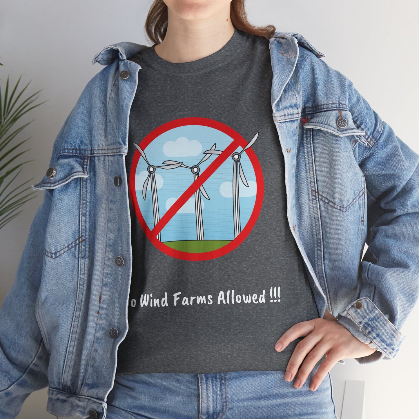 Unisex Heavy Cotton Tee - No Wind Farms Allowed !!!