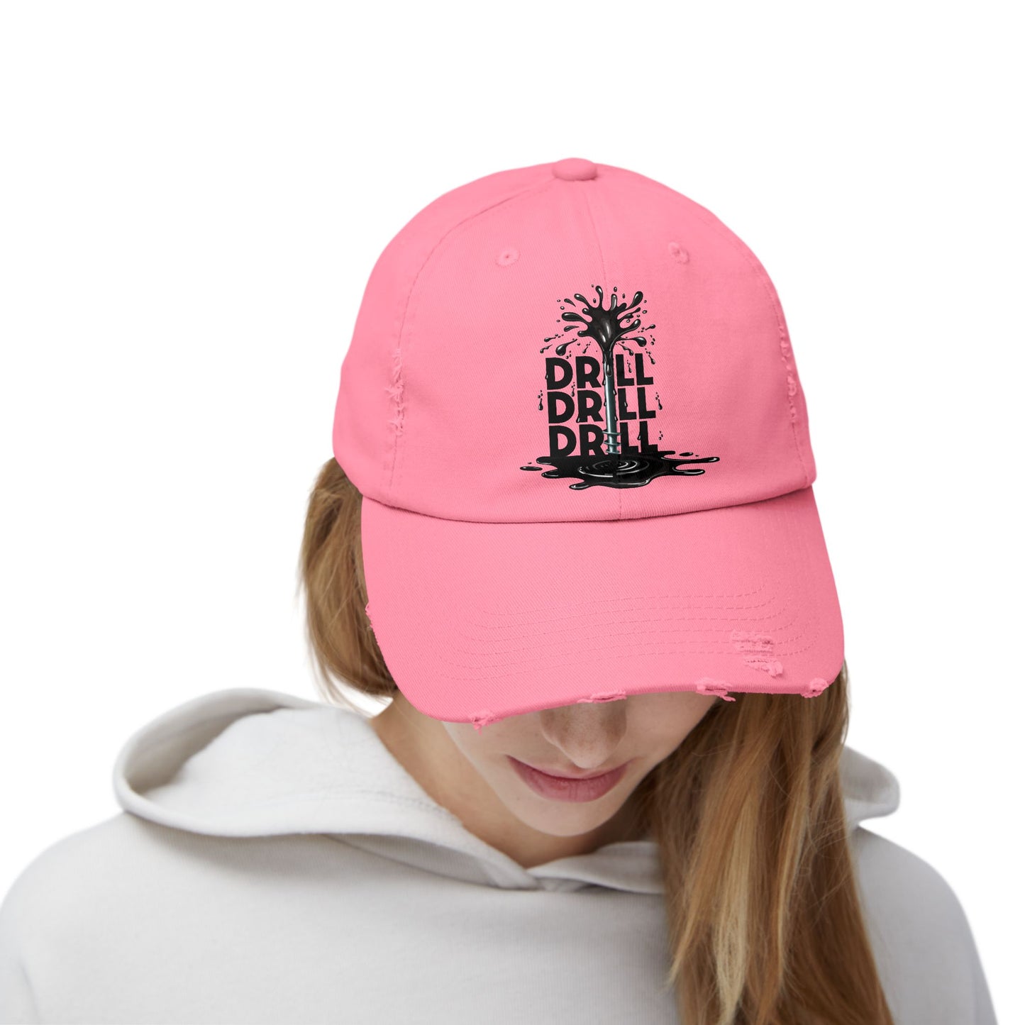 Drill Drill Drill Distressed Cap