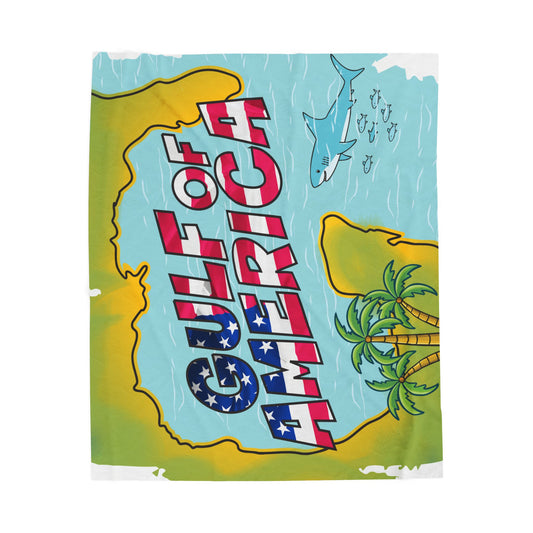 Gulf of America Velveteen Plush Blanket