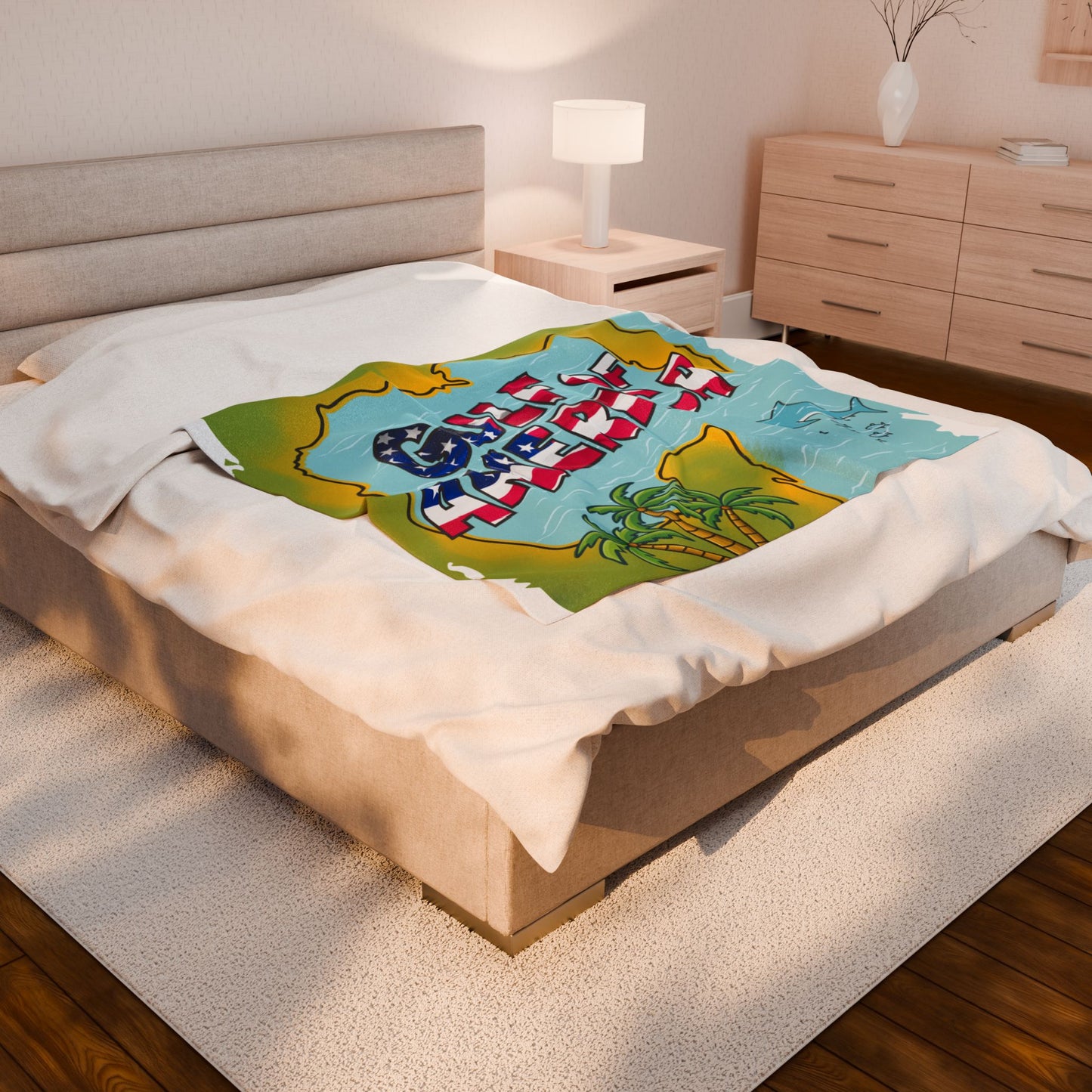 Gulf of America Velveteen Plush Blanket
