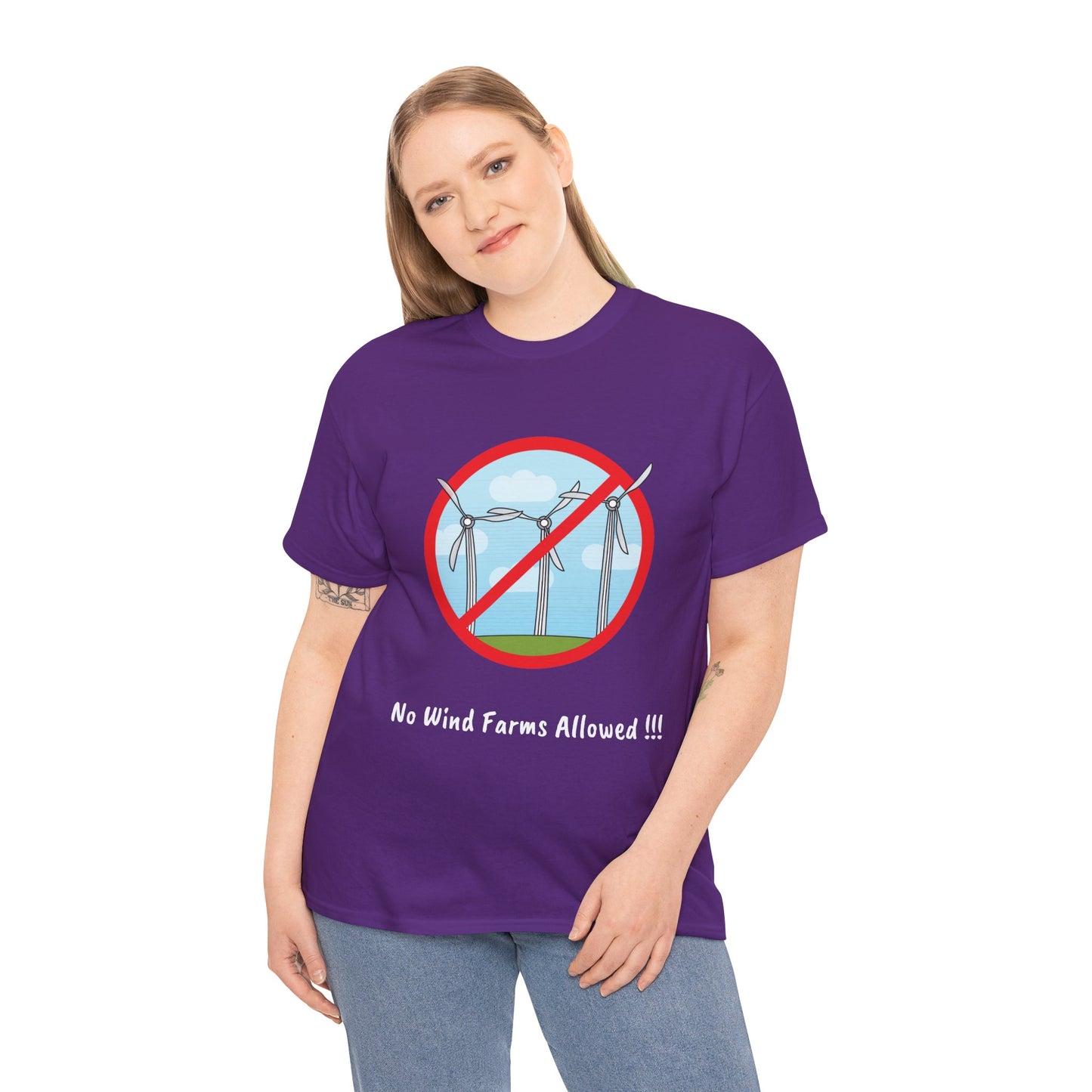Unisex Heavy Cotton Tee - No Wind Farms Allowed !!!