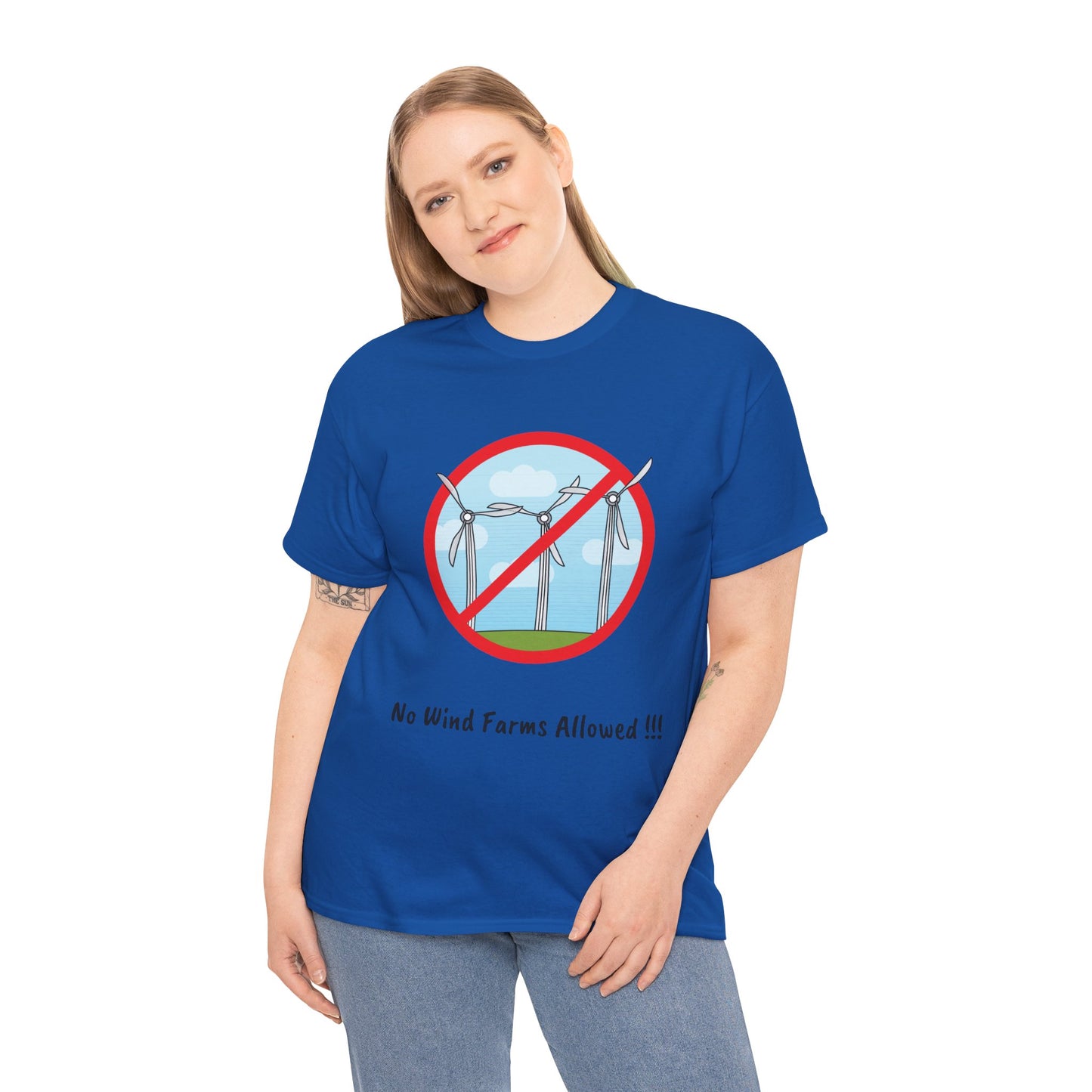 Unisex Heavy Cotton Tee - No Wind Farms Allowed !!!